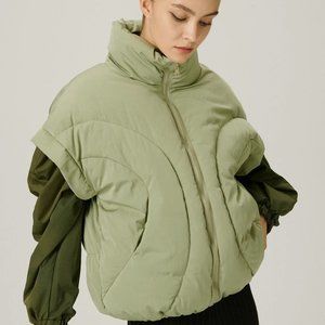 Storets - Lea Sleeveless Puffer Jacket -Sage, Women's S/M